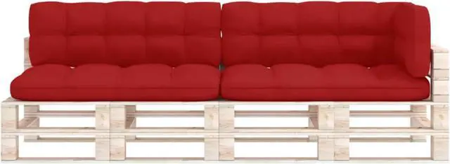 Alt view image 10 of 12 - vidaXL Chair Cushion 5 Pcs Outdoor Pallet Seat Cushion Sofa Pad Red Fabric