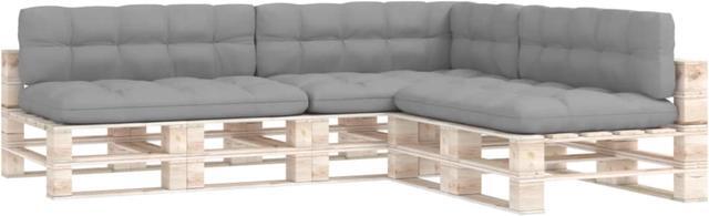 Alt view image 9 of 12 - vidaXL 7x Pallet Sofa Cushions Gray Home Chair Mat Backrest Seat Pads Fabric