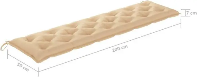 Alt view image 8 of 17 - vidaXL Bench Cushion Outdoor Water Repellent Bench Cushion Beige Oxford Fabric