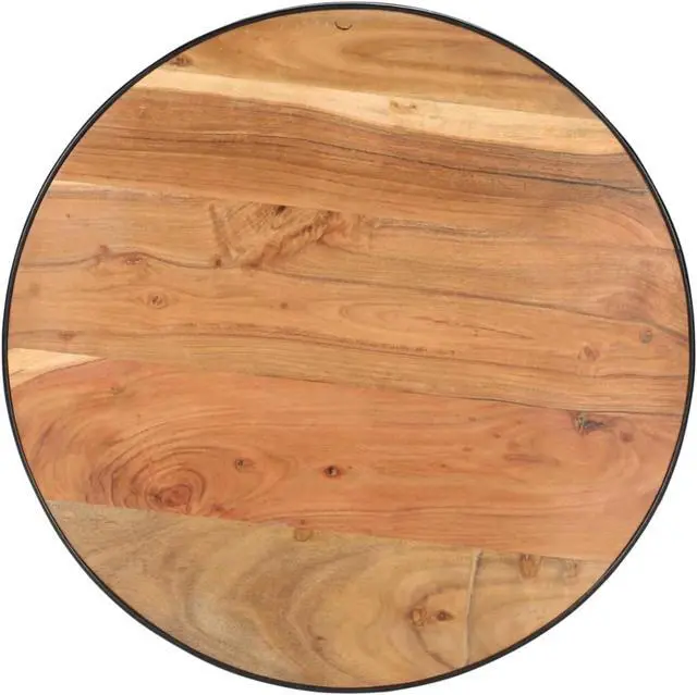 Alt view image 5 of 17 - vidaXL Coffee Table Black 26.8"x26.8"x14.2" Solid Acacia Wood