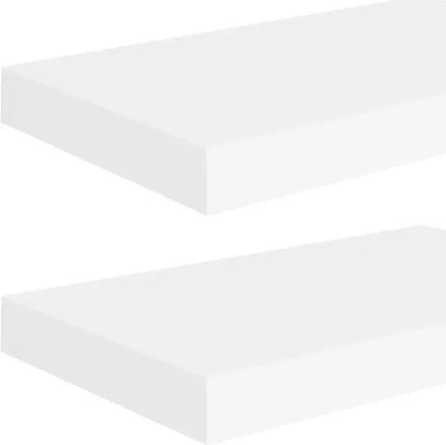 Alt view image 2 of 12 - vidaXL Floating Wall Shelves 2 pcs White 15.7"x9.1"x1.5" MDF