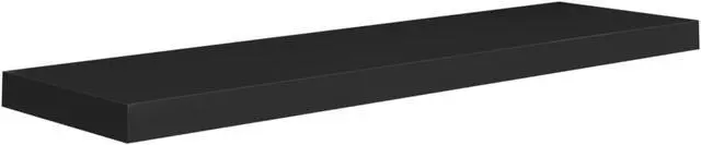 Alt view image 2 of 9 - vidaXL Floating Wall Shelf Black 35.4"x9.3"x1.5" MDF