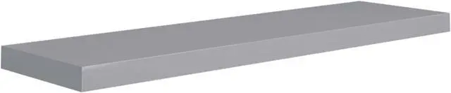 Alt view image 3 of 10 - vidaXL Floating Wall Shelves 2 pcs Gray 35.4"x9.3"x1.5" MDF