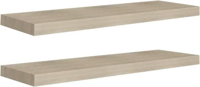 Alt view image 2 of 12 - vidaXL Floating Wall Shelves 2 pcs Oak 31.5"x9.3"x1.5" MDF