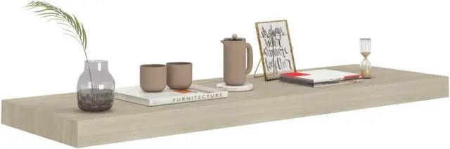 Alt view image 3 of 12 - vidaXL Floating Wall Shelves 2 pcs Oak 31.5"x9.3"x1.5" MDF