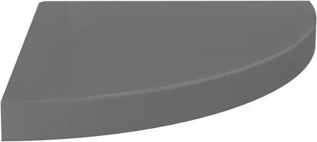 Alt view image 4 of 12 - vidaXL Floating Corner Shelves 2 pcs High Gloss Gray 13.8"x13.8"x1.5" MDF