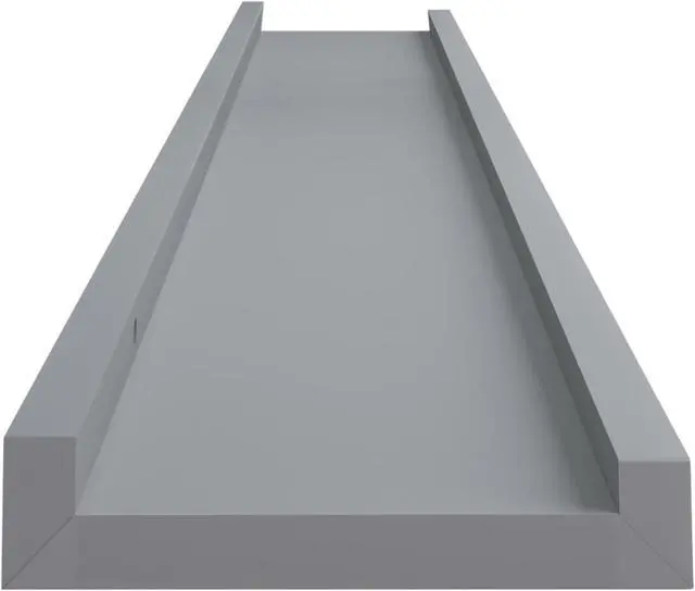 Alt view image 4 of 11 - vidaXL Picture Frame Ledge Shelves 2 pcs Gray 31.5"x3.5"x1.2" MDF