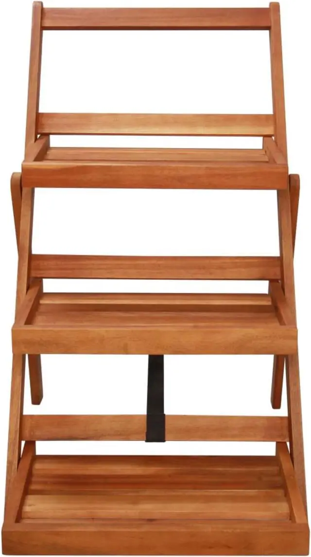 Main image of vidaXL 3-Tier Plant Stand 19.7"x24.8"x31.5" Solid Acacia Wood