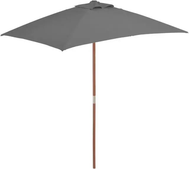 Main image of vidaXL Outdoor Parasol with Wooden Pole 59.1"x78.7" Anthracite