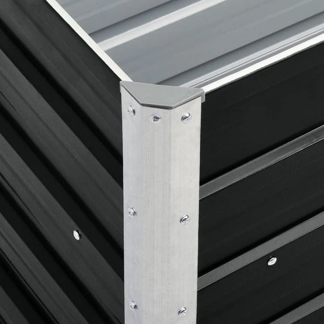 Alt view image 2 of 5 - vidaXL Garden Raised Bed Galvanized Steel 94.5"x15.7"x30.3" Anthracite