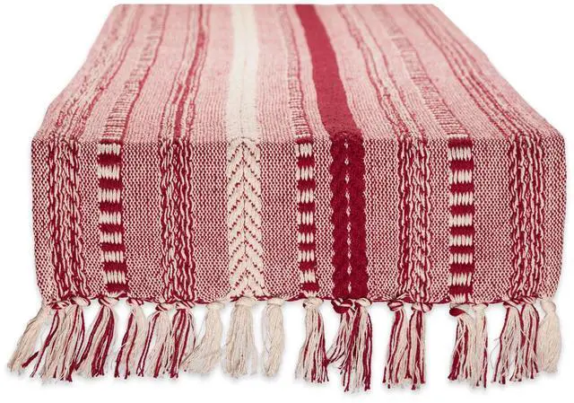 Main image of DII Barn Red Braided Stripe Table Runner 15x72
