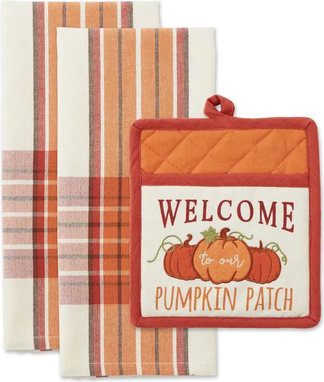 Main image of DII Pumpkin Patch Potholder Gift (Set of 3)