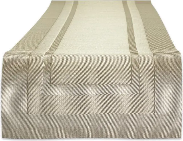 Main image of DII Champagne PVC Woven Table Runner 14x72