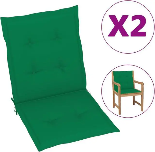 Alt view image 5 of 14 - vidaXL Chair Cushion 2 Pcs Outdoor Patio Chair Cushion Pad Green Oxford Fabric