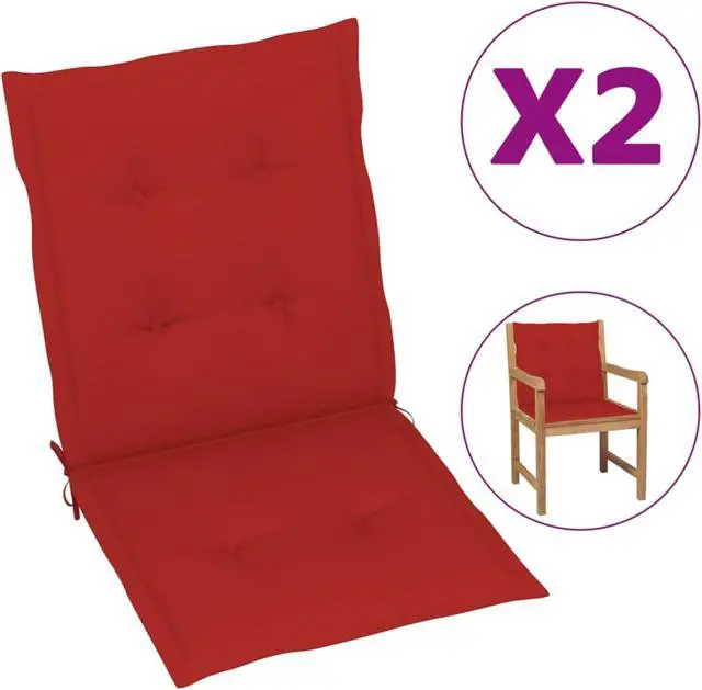 Alt view image 5 of 19 - vidaXL Chair Cushion 2 Pcs Outdoor Patio Chair Cushion Pad Red Oxford Fabric