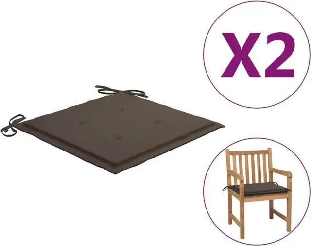 Alt view image 5 of 15 - vidaXL Garden Chair Cushions 2 pcs Taupe 50x50x4 cm Oxford Fabric