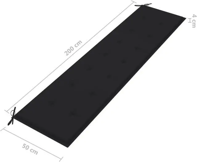 Alt view image 7 of 13 - vidaXL Garden Bench Cushion Black 200x50x4 cm Oxford Fabric
