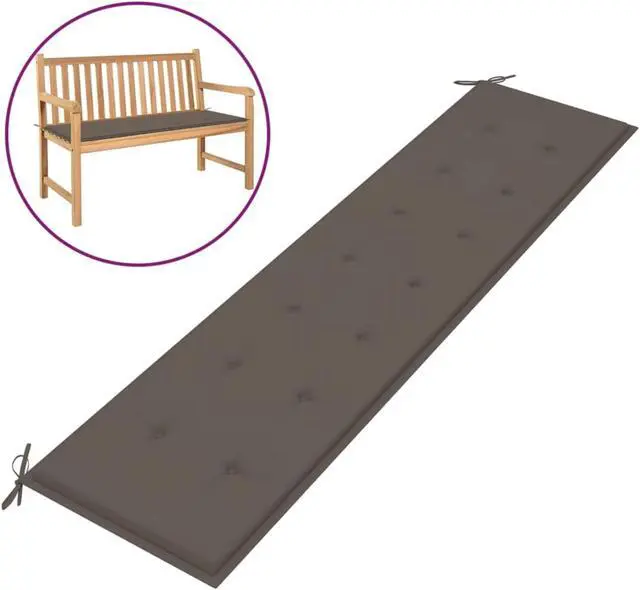 Alt view image 4 of 17 - vidaXL Garden Bench Cushion Taupe 200x50x4 cm Oxford Fabric