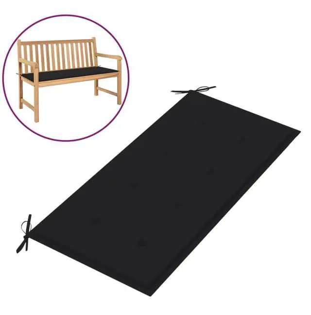 Alt view image 4 of 14 - vidaXL Garden Bench Cushion Black 39.4" Outdoot Seat Patio Seat Cushion