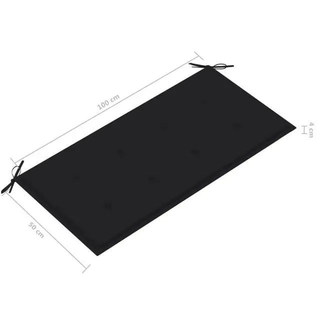 Alt view image 8 of 14 - vidaXL Garden Bench Cushion Black 39.4" Outdoot Seat Patio Seat Cushion