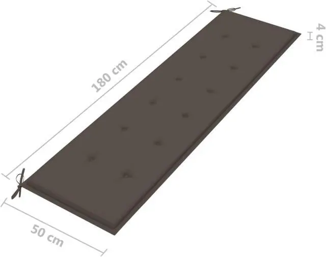 Alt view image 8 of 17 - vidaXL Garden Bench Cushion Taupe 180x50x4 cm Oxford Fabric