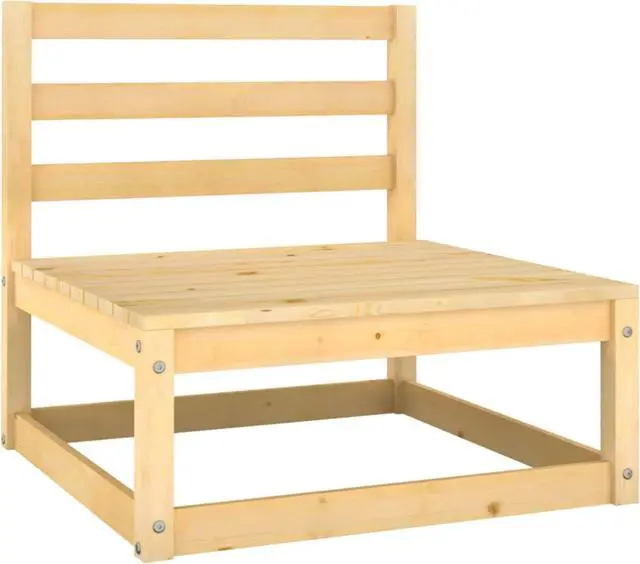 Alt view image 10 of 12 - vidaXL Patio Furniture Set 2 Piece Sectional Sofa with Cushions Solid Wood Pine