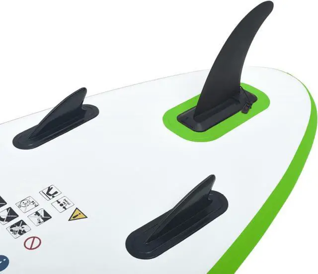 Alt view image 12 of 12 - vidaXL Paddleboard Set with Accessories Inflatable Paddleboard Green and White