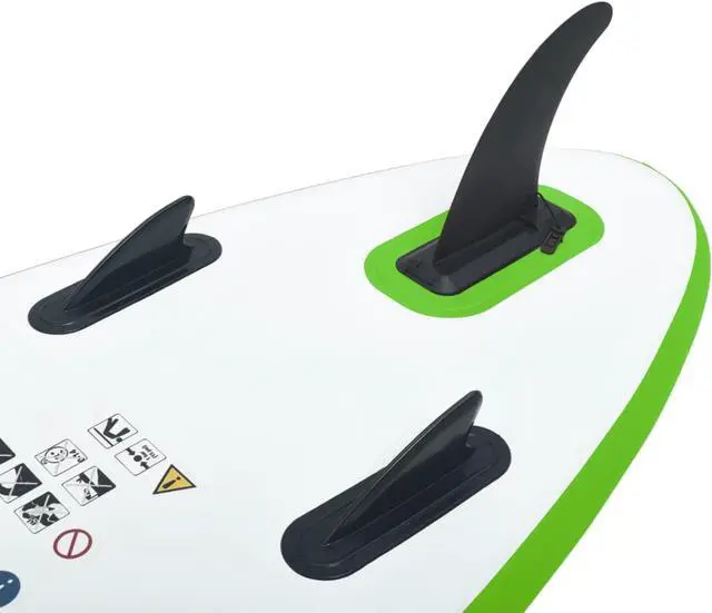 Alt view image 12 of 12 - vidaXL Paddleboard Set with Accessories Inflatable Paddleboard Green and White