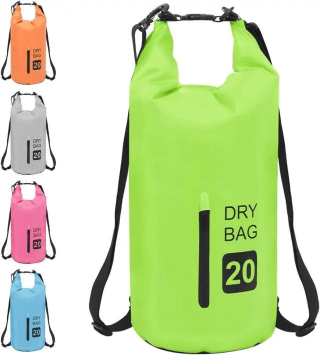 Alt view image 10 of 12 - vidaXL Dry Bag Waterproof Backpack Dry Sack Dry Bag with Zipper Green PVC