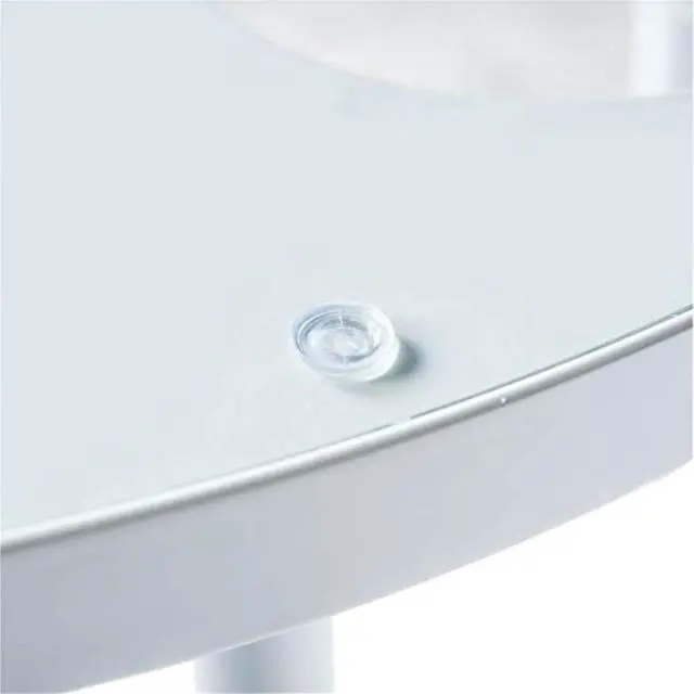 Alt view image 11 of 20 - LeisureMod Devon Tree Design Glass Top Aluminum Base Indoor Outdoor Bistro Dining Table, White