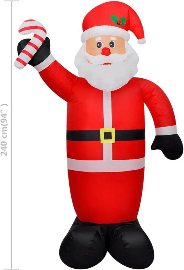Alt view image 4 of 14 - vidaXL Christmas Inflatable Santa Claus 94.5"