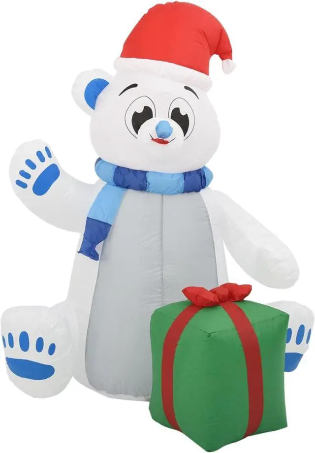 Alt view image 2 of 18 - vidaXL Christmas Inflatable Polar Bear LED Indoor and Outdoor 70.9" (US only)