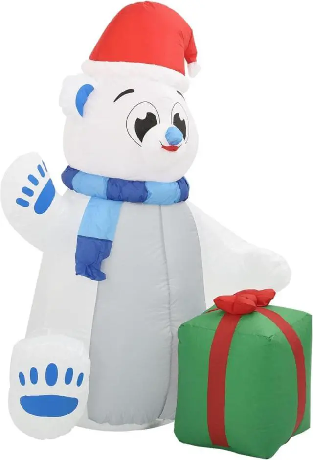 Alt view image 5 of 18 - vidaXL Christmas Inflatable Polar Bear LED Indoor and Outdoor 70.9" (US only)