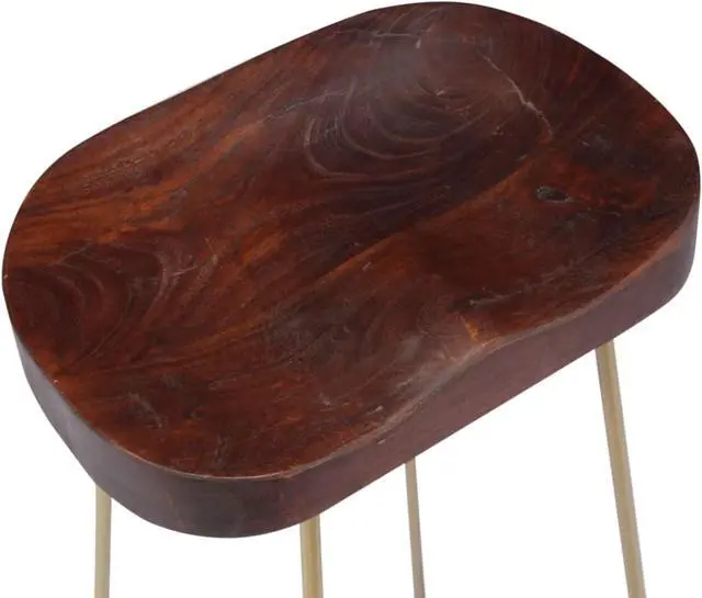 Alt view image 6 of 17 - vidaXL Gavin Bar Stools 2 pcs Solid Mango Wood