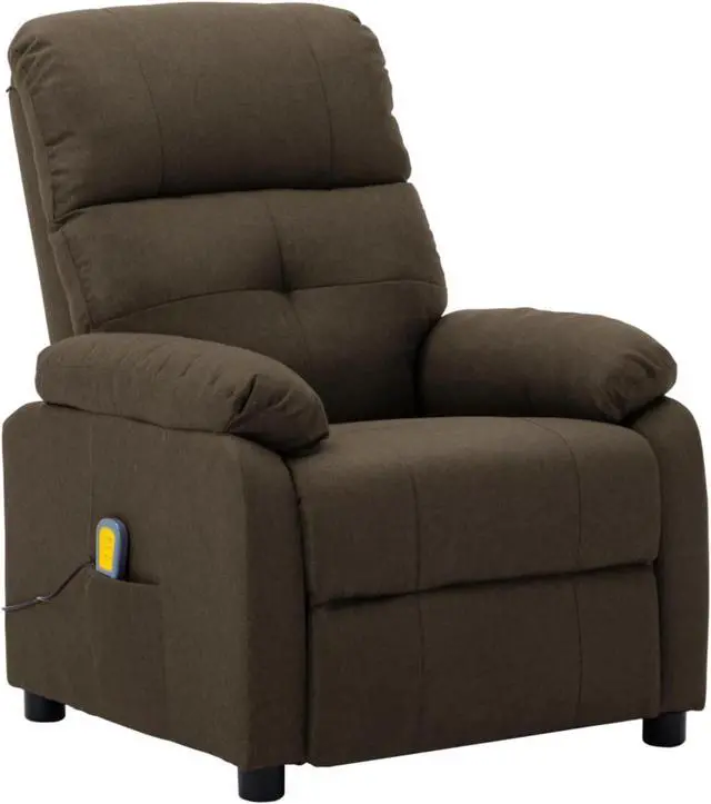 Alt view image 8 of 16 - vidaXL Massage Chair Leisure Adjustable Chair for Home Theater Brown Fabric
