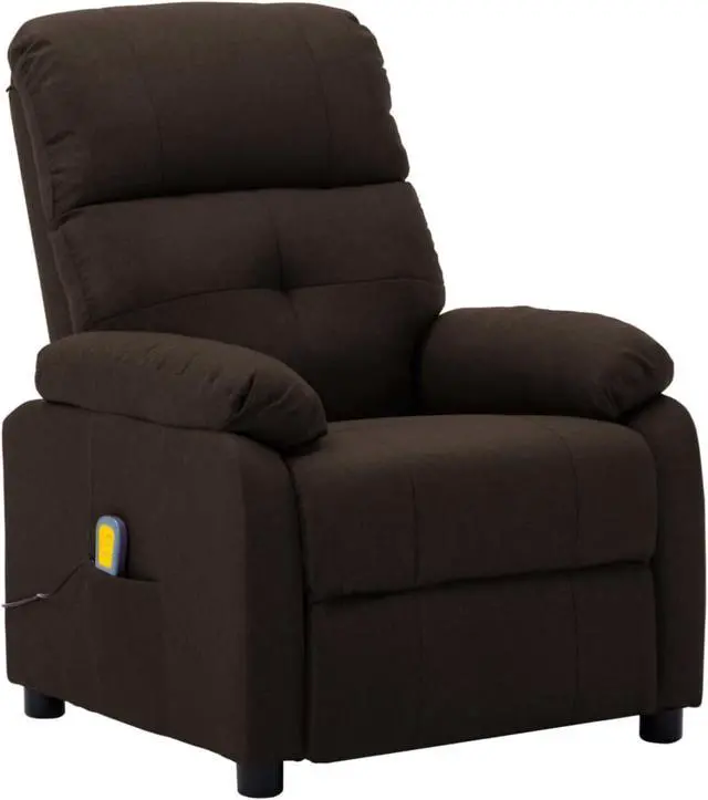 Alt view image 6 of 15 - vidaXL Massage Chair Leisure Adjustable Chair for Home Theater Dark Brown Fabric