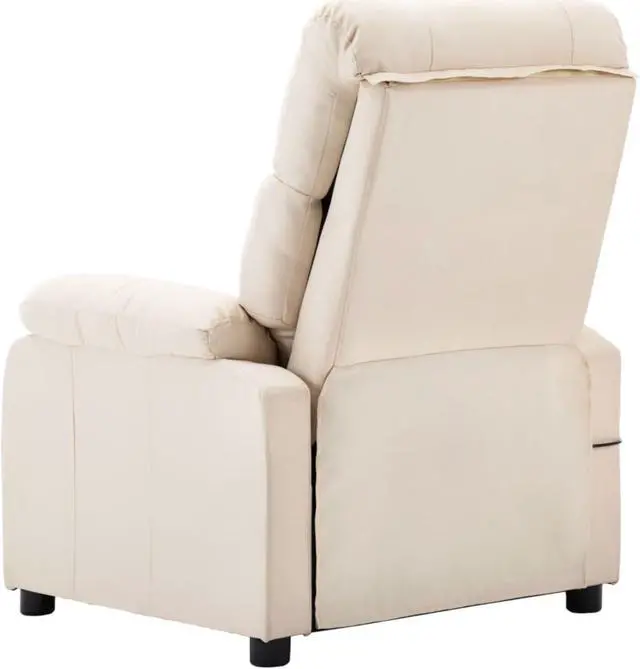 Alt view image 10 of 17 - vidaXL Massage Chair Leisure Adjustable Chair for Home Theater Cream Fabric