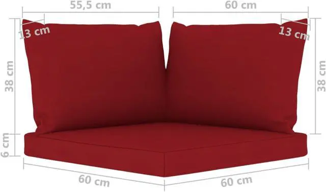 Alt view image 13 of 18 - vidaXL Chair Cushion 3 Pcs Outdoor Seat Cushion Sofa Pad Wine Red Oxford Fabric