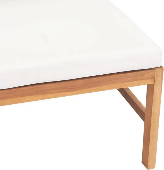 Alt view image 5 of 15 - vidaXL Middle Sofa with Cream Cushions Solid Teak Wood