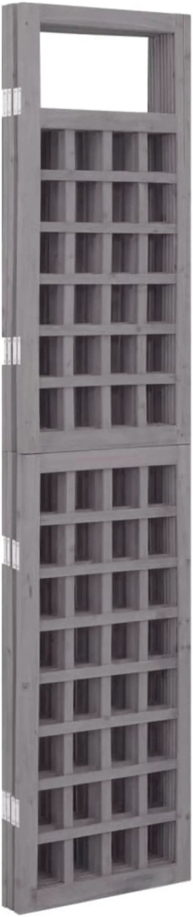 Alt view image 7 of 13 - vidaXL 4-Panel Room Divider/Trellis Solid Fir Wood Gray 63.4"x70.9"