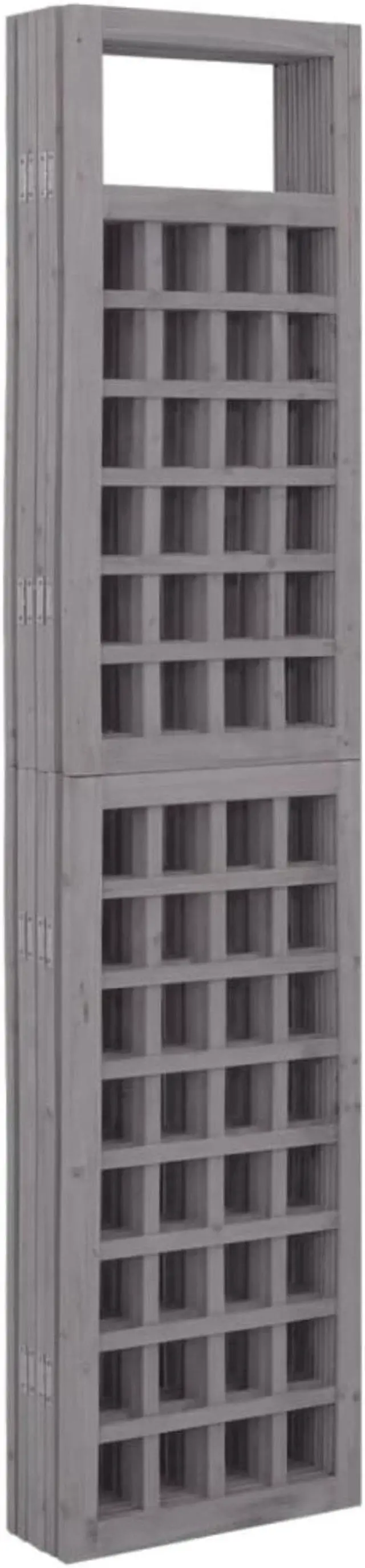 Alt view image 9 of 15 - vidaXL 6-Panel Room Divider/Trellis Solid Fir Wood Gray 95.5"x70.9"