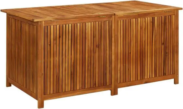 Alt view image 6 of 12 - vidaXL Garden Storage Box 59"x31.4"x29.5" Solid Acacia Wood