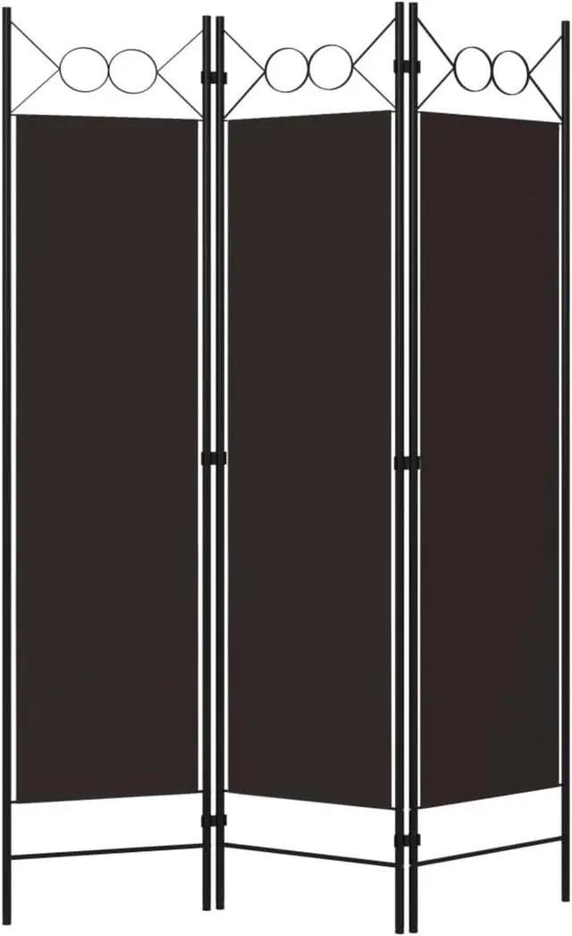 Alt view image 2 of 12 - vidaXL 3-Panel Room Divider Brown 47.2"x70.9"