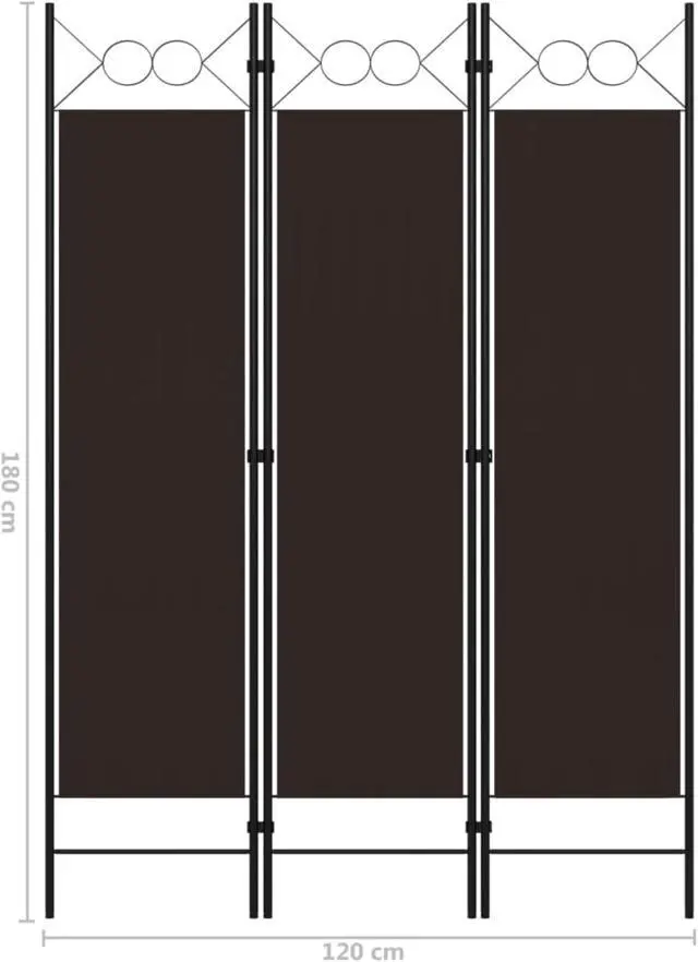Alt view image 6 of 12 - vidaXL 3-Panel Room Divider Brown 47.2"x70.9"