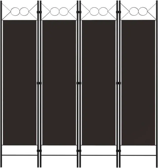 Main image of vidaXL 4-Panel Room Divider Brown 63"x70.9"