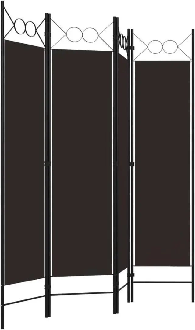Alt view image 3 of 12 - vidaXL 4-Panel Room Divider Brown 63"x70.9"