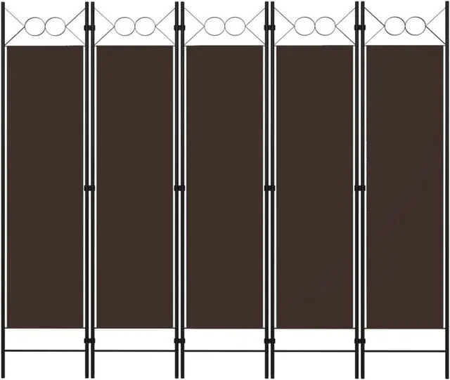 Main image of vidaXL 5-Panel Room Divider Brown 78.7"x70.9"