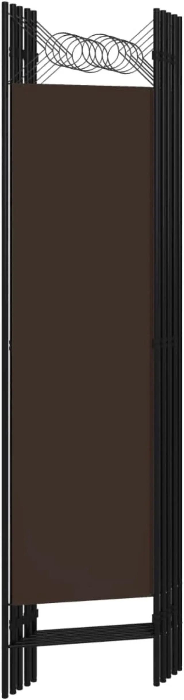 Alt view image 4 of 12 - vidaXL 5-Panel Room Divider Brown 78.7"x70.9"