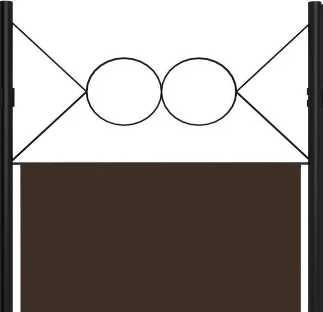 Alt view image 5 of 12 - vidaXL 5-Panel Room Divider Brown 78.7"x70.9"