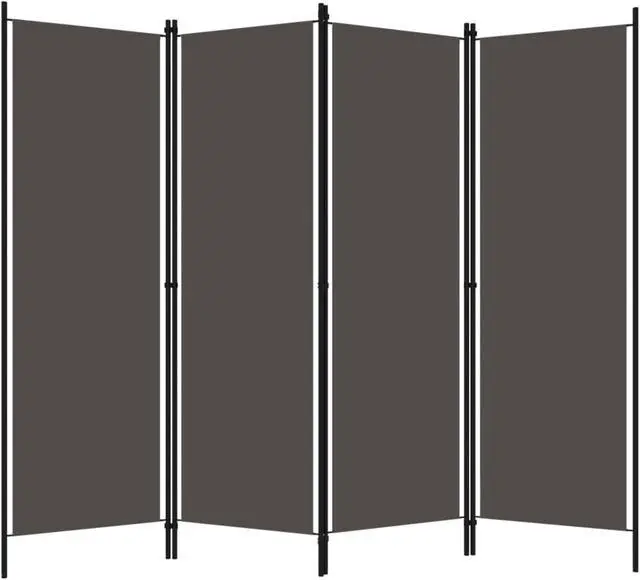 Alt view image 2 of 15 - vidaXL 4-Panel Room Divider Anthracite 78.7"x70.9"